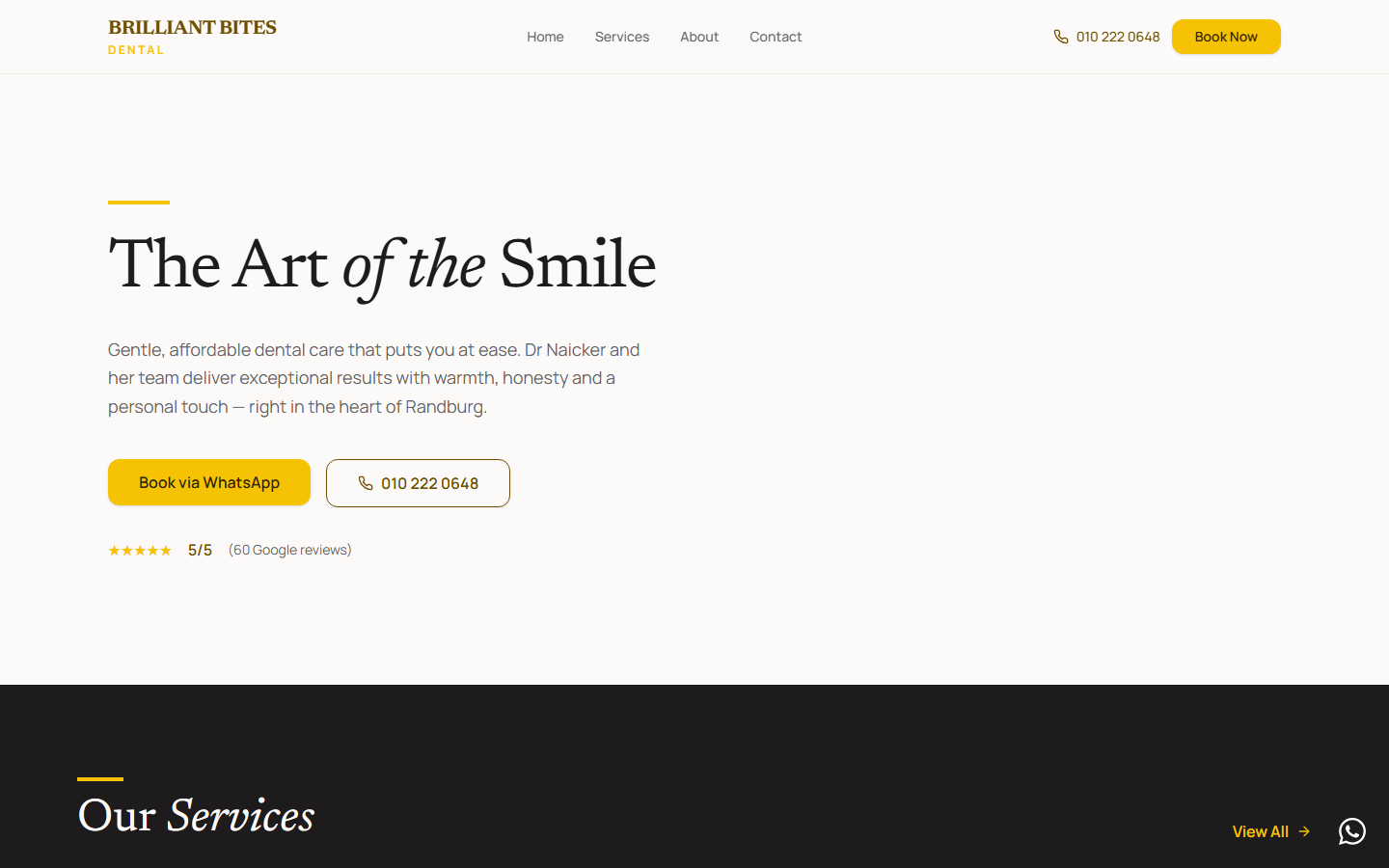 Brilliant Bites Dental — built by Beacon